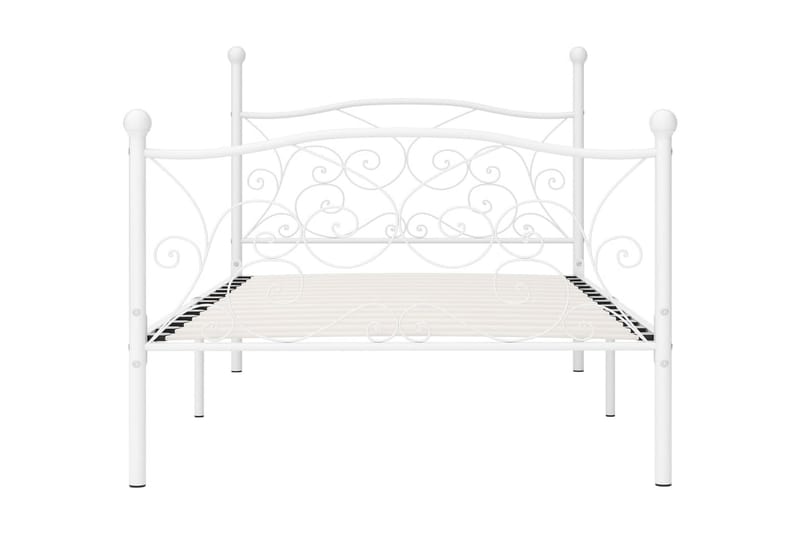 Sengeramme med spilebase hvit metall 100x200 cm - Møbler - Senger - Sengeramme & sengestamme