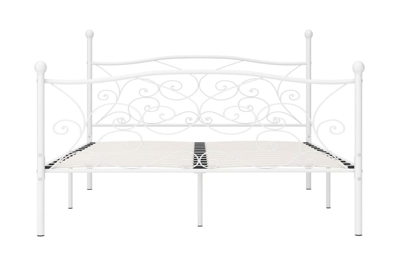 Sengeramme med spilebase hvit metall 200x200 cm - Møbler - Senger - Sengeramme & sengestamme