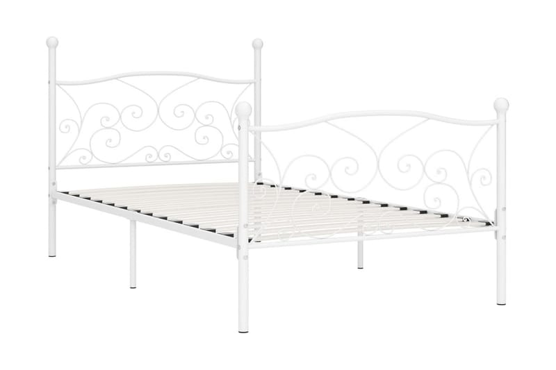 Sengeramme med spilebase hvit metall 90x200 cm - Møbler - Senger - Sengeramme & sengestamme
