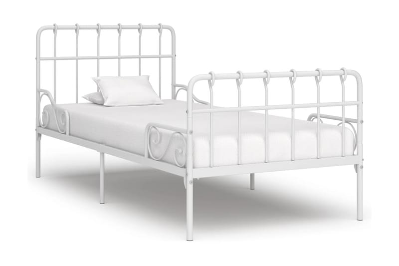 Sengeramme med spilebase hvit metall 90x200 cm - Sengeramme & sengestamme