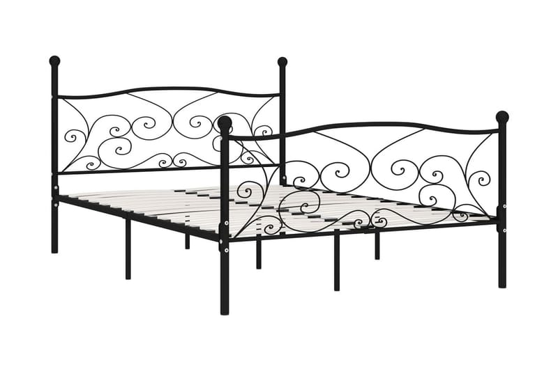 Sengeramme med spilebase svart metall 120x200 cm - Møbler - Senger - Sengeramme & sengestamme