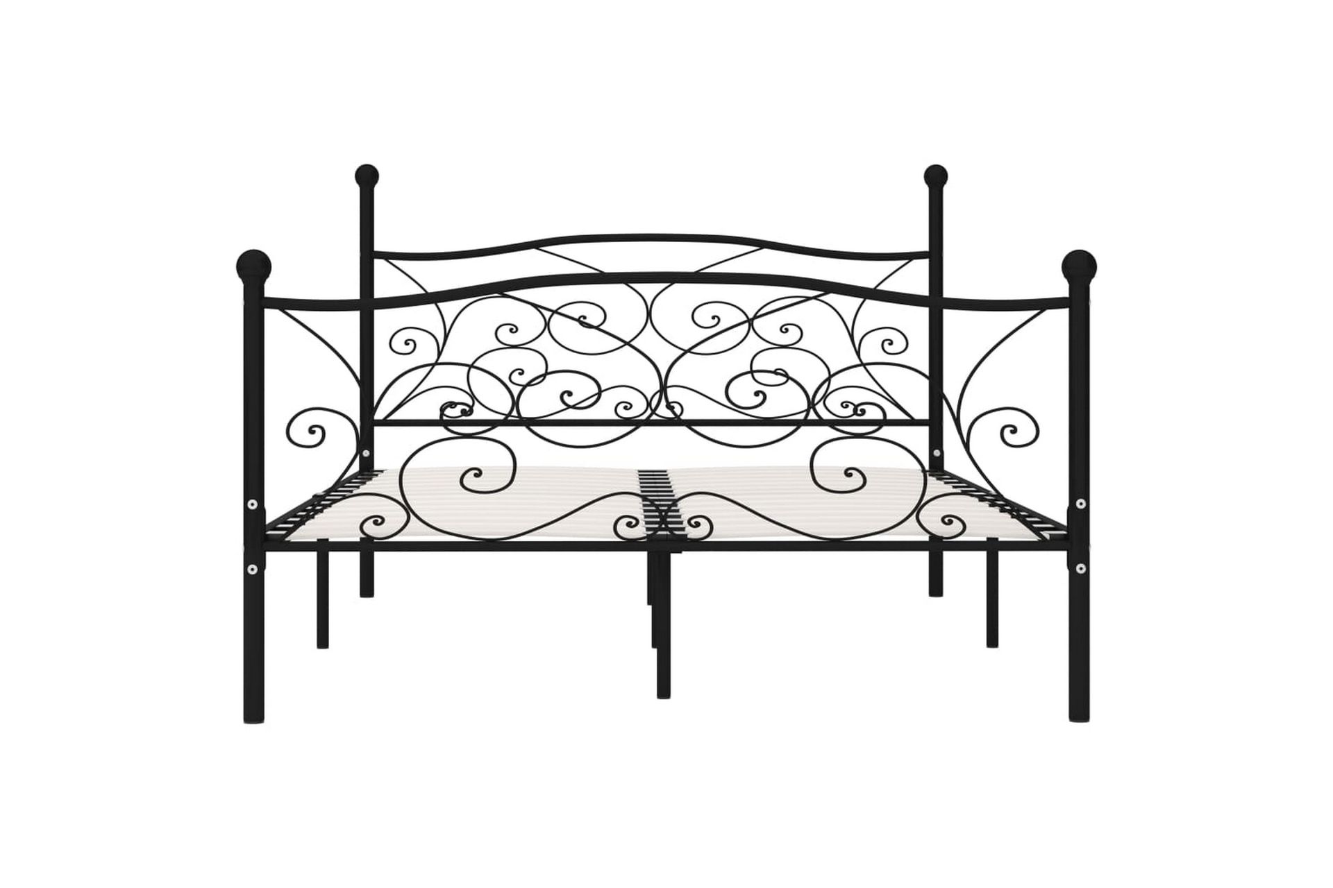 Sengeramme med spilebase svart metall 140x200 cm - Møbler - Senger - Sengeramme & sengestamme