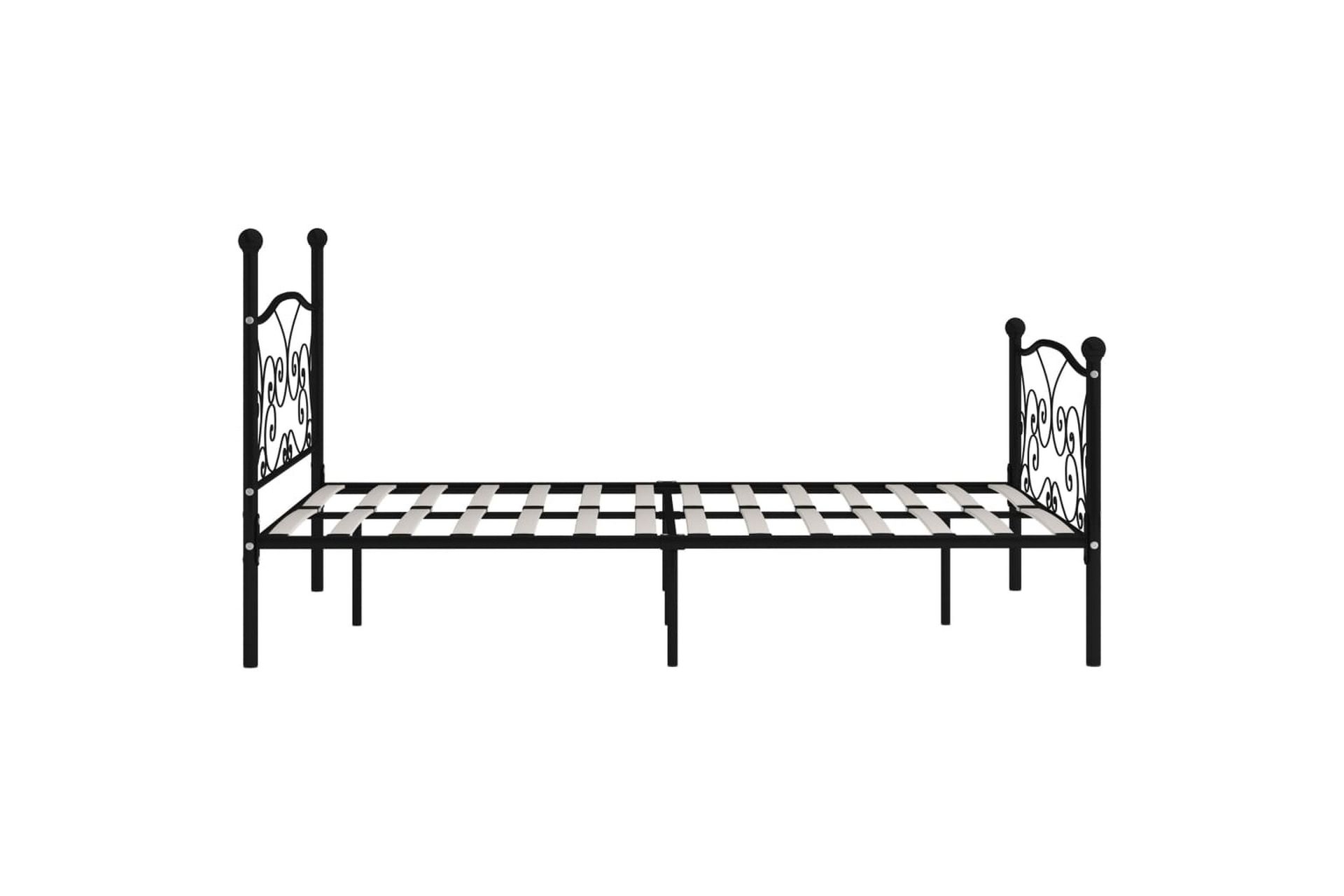 Sengeramme med spilebase svart metall 140x200 cm - Møbler - Senger - Sengeramme & sengestamme