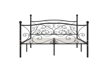 Sengeramme med spilebase svart metall 180x200 cm - Møbler - Senger - Sengeramme & sengestamme
