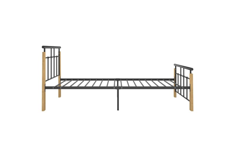 Sengeramme metall og heltre eik 100x200 cm - Svart - Møbler - Senger - Sengeramme & sengestamme