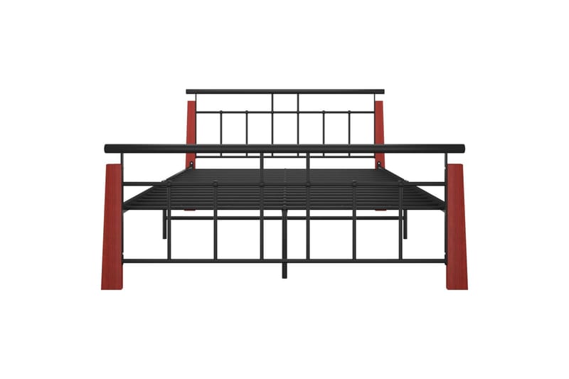 Sengeramme metall og heltre eik 140x200 cm - Svart - Møbler - Senger - Sengeramme & sengestamme