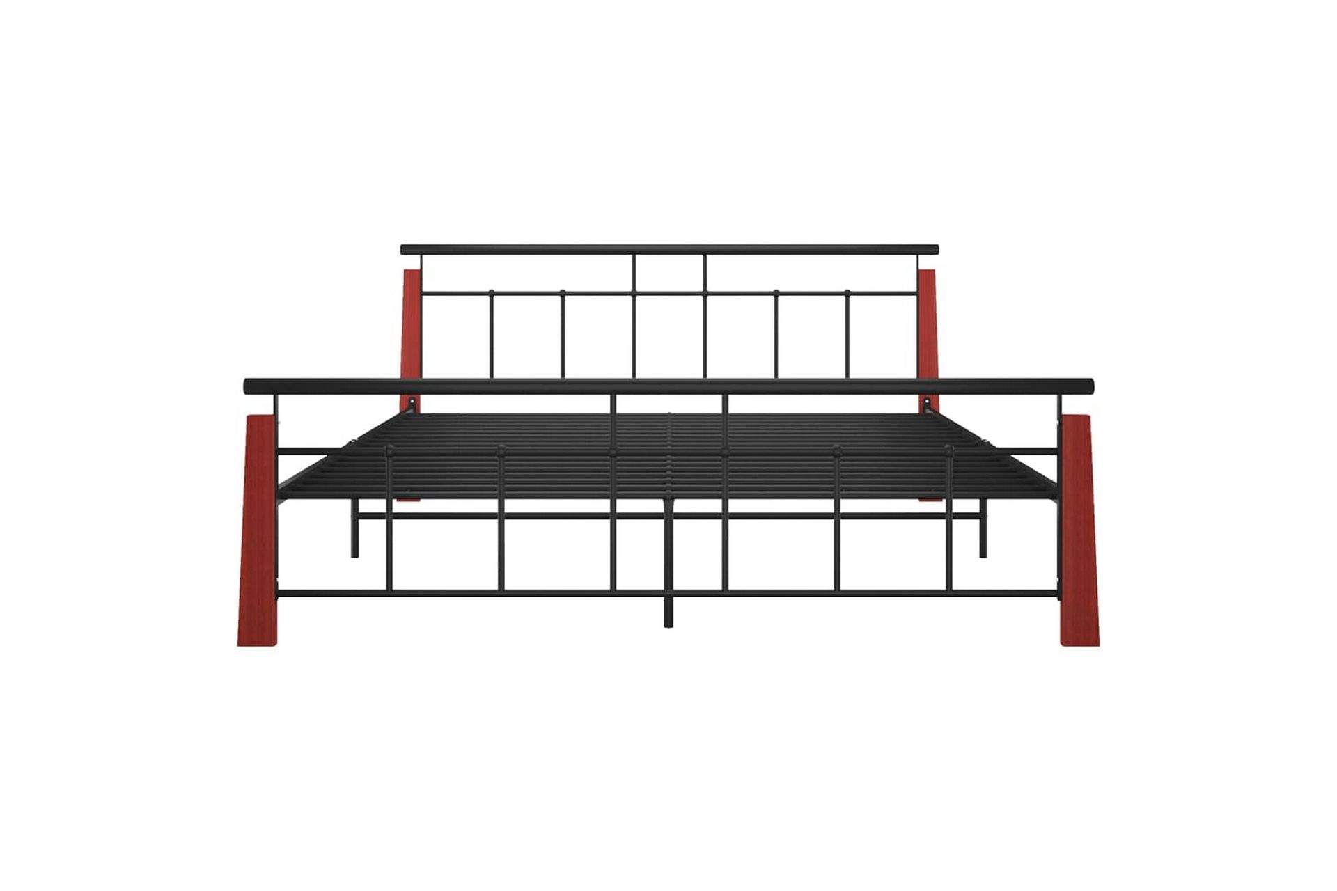 Sengeramme metall og heltre eik 180x200 cm - Svart - Møbler - Senger - Sengeramme & sengestamme