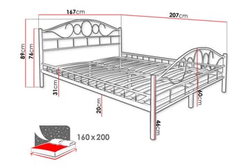 Sengeramme NOREMI 160x200 - Svart - Møbler - Senger - Sengeramme & sengestamme