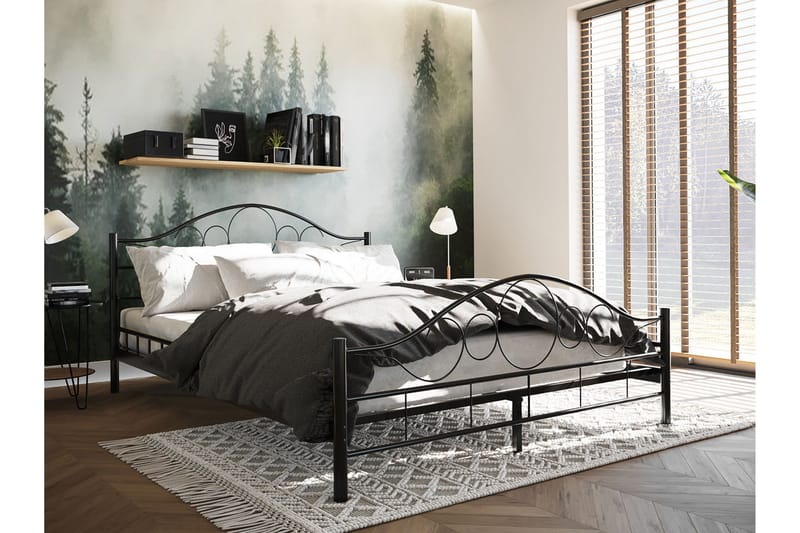 Sengeramme NOREMI 160x200 - Svart - Møbler - Senger - Sengeramme & sengestamme