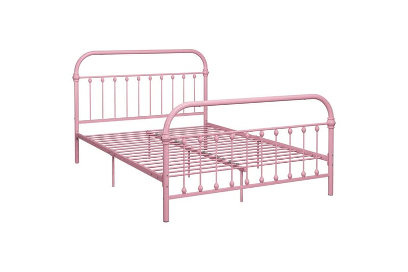 Sengeramme rosa metall 120x200 cm - Rosa - Sengeramme & sengestamme