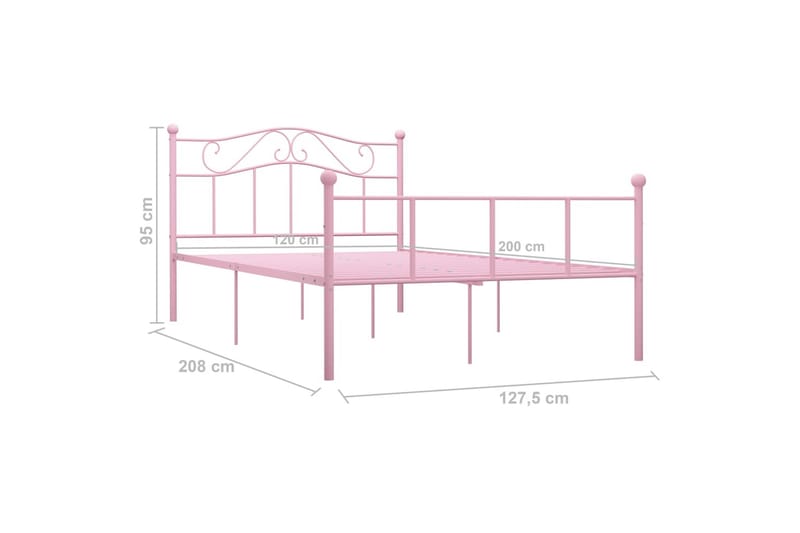 Sengeramme rosa metall 120x200 cm - Møbler - Senger - Sengeramme & sengestamme