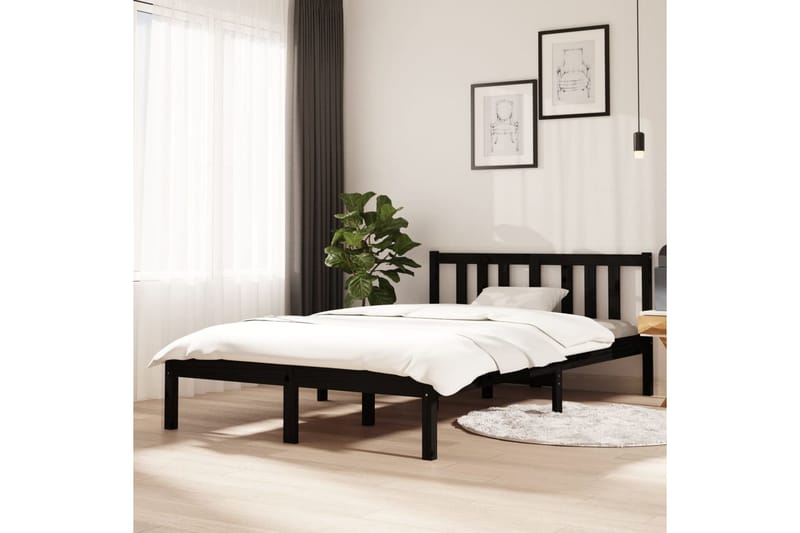 Sengeramme svart heltre 120x200 cm - Svart - Sengeramme & sengestamme