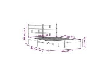 Sengeramme svart heltre 150x200 cm 5FT King Size - Svart - Møbler - Senger - Sengeramme & sengestamme