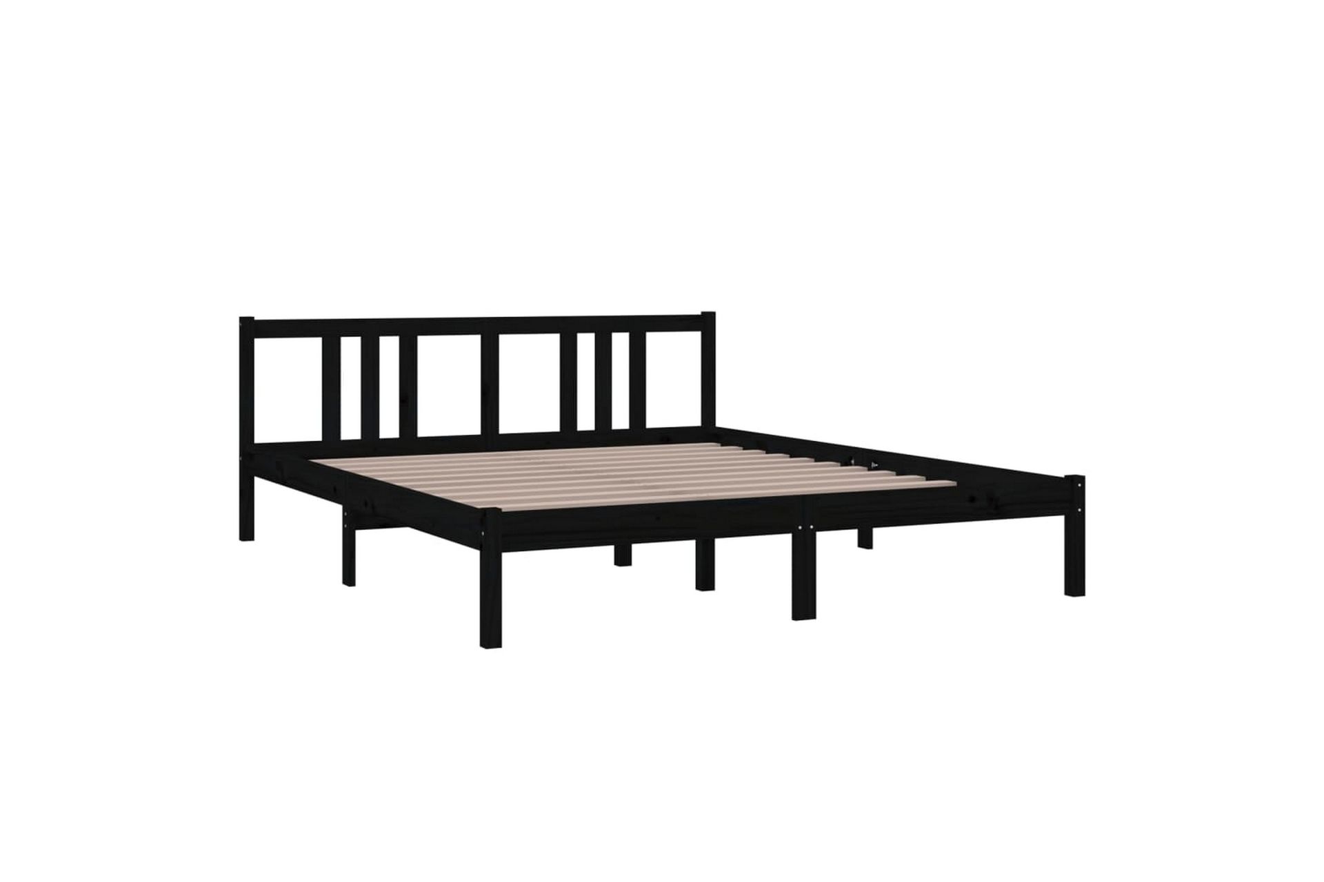 Sengeramme svart heltre 160x200 cm - Svart - Møbler - Senger - Sengeramme & sengestamme