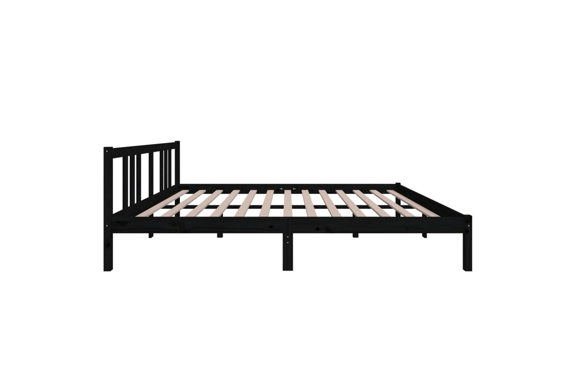 Sengeramme svart heltre 160x200 cm - Svart - Møbler - Senger - Sengeramme & sengestamme