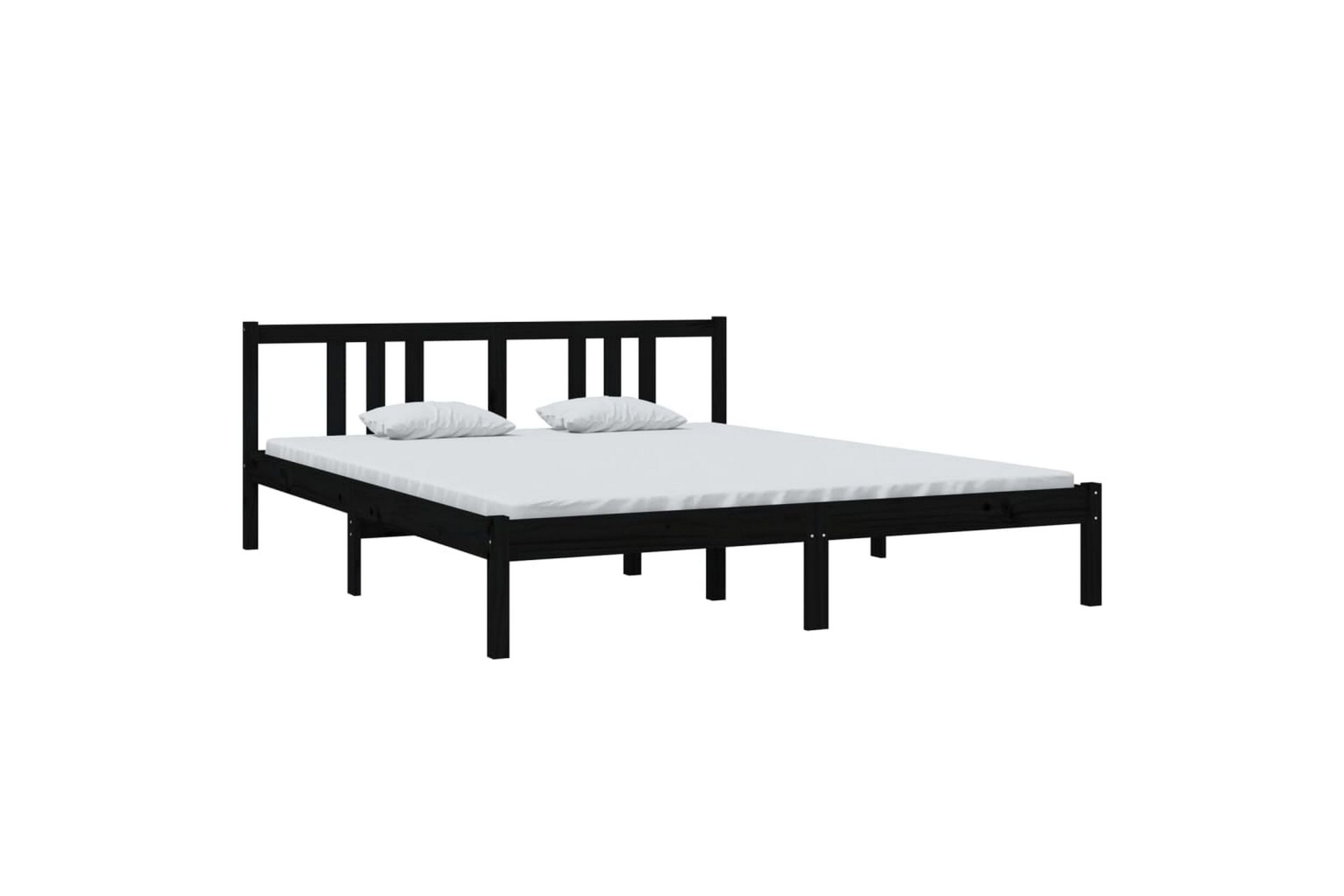 Sengeramme svart heltre 160x200 cm - Svart - Møbler - Senger - Sengeramme & sengestamme