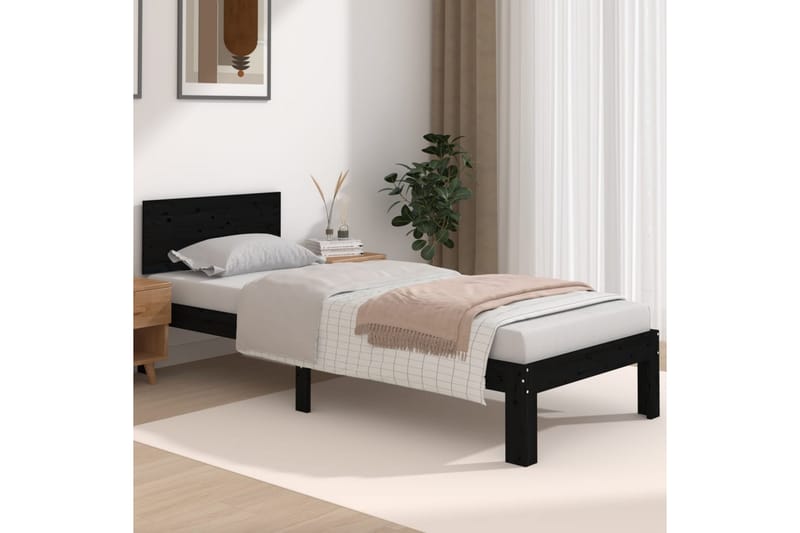 Sengeramme svart heltre 75x190 cm 2FT6 Small Single - Svart - Møbler - Senger - Sengeramme & sengestamme