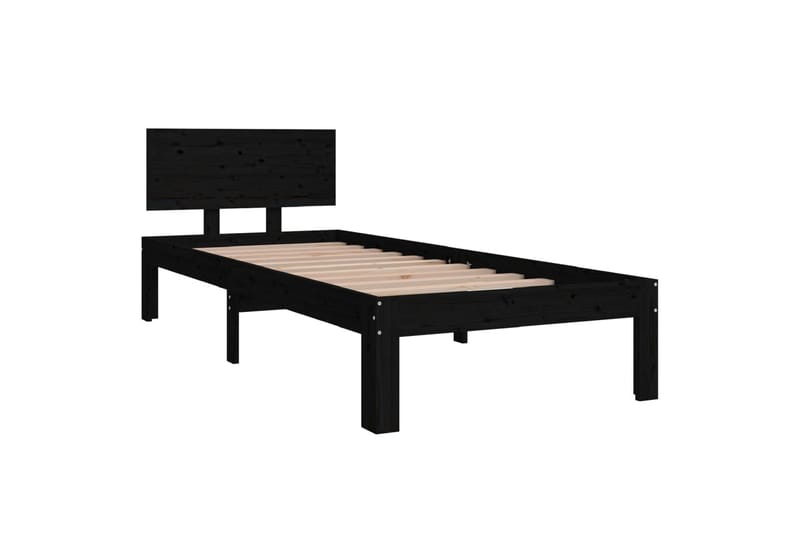 Sengeramme svart heltre 75x190 cm 2FT6 Small Single - Svart - Møbler - Senger - Sengeramme & sengestamme