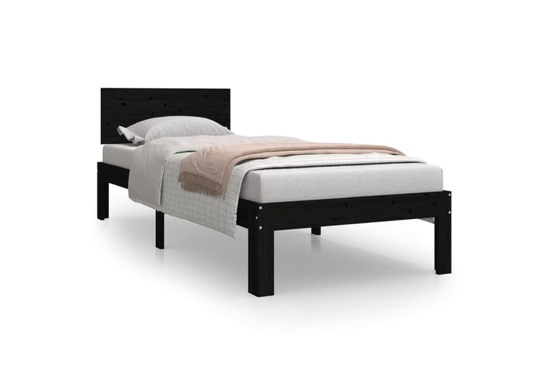 Sengeramme svart heltre 75x190 cm 2FT6 Small Single - Svart - Møbler - Senger - Sengeramme & sengestamme