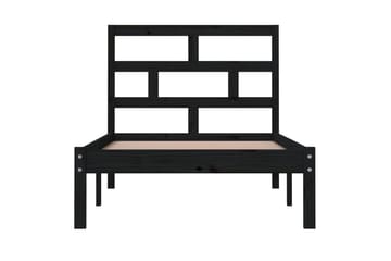 Sengeramme svart heltre furu 100x200 cm - Svart - Møbler - Senger - Sengeramme & sengestamme