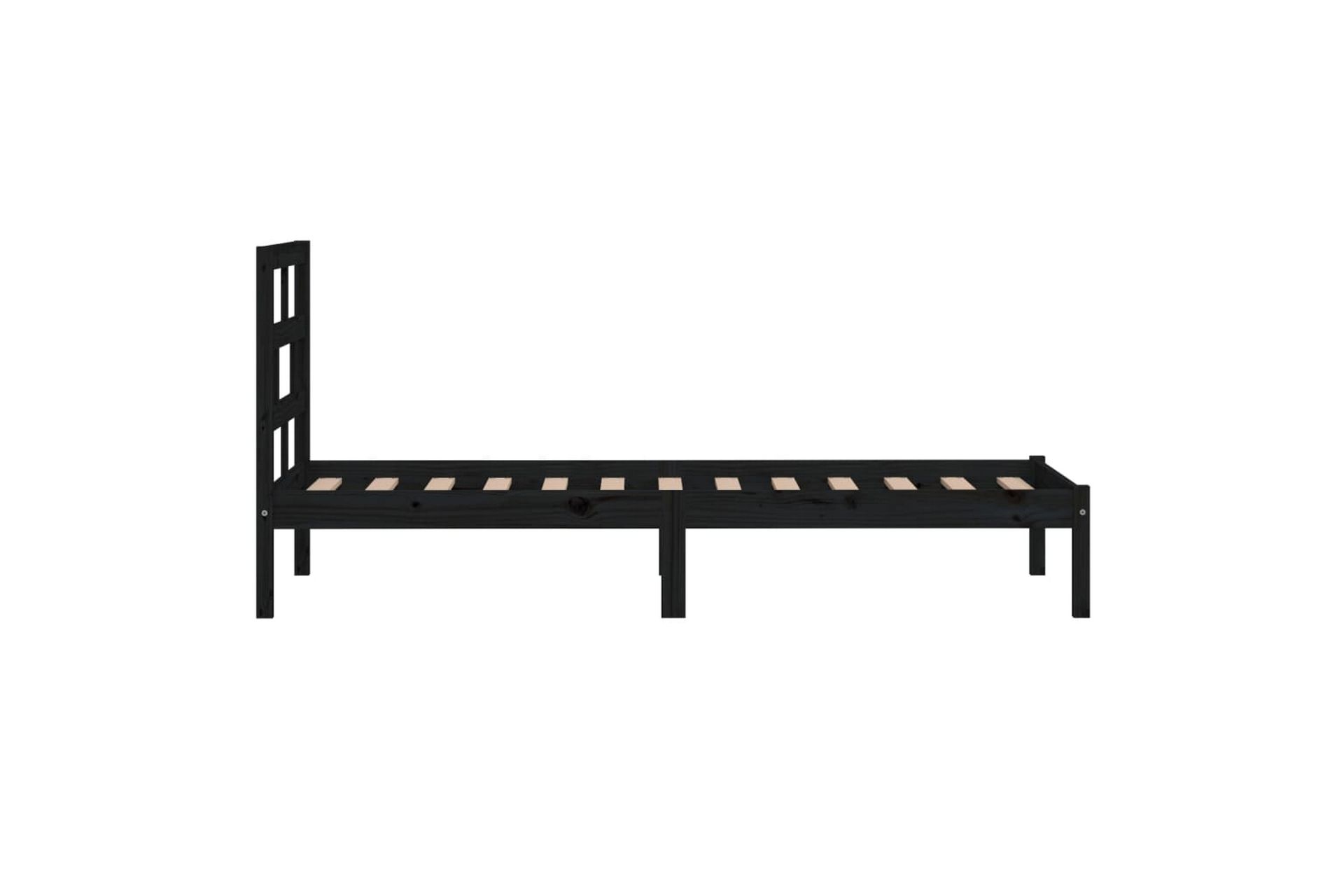 Sengeramme svart heltre furu 100x200 cm - Svart - Møbler - Senger - Sengeramme & sengestamme