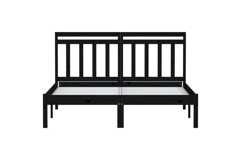 Sengeramme svart heltre furu 140x190 cm - Svart - Møbler - Senger - Sengeramme & sengestamme