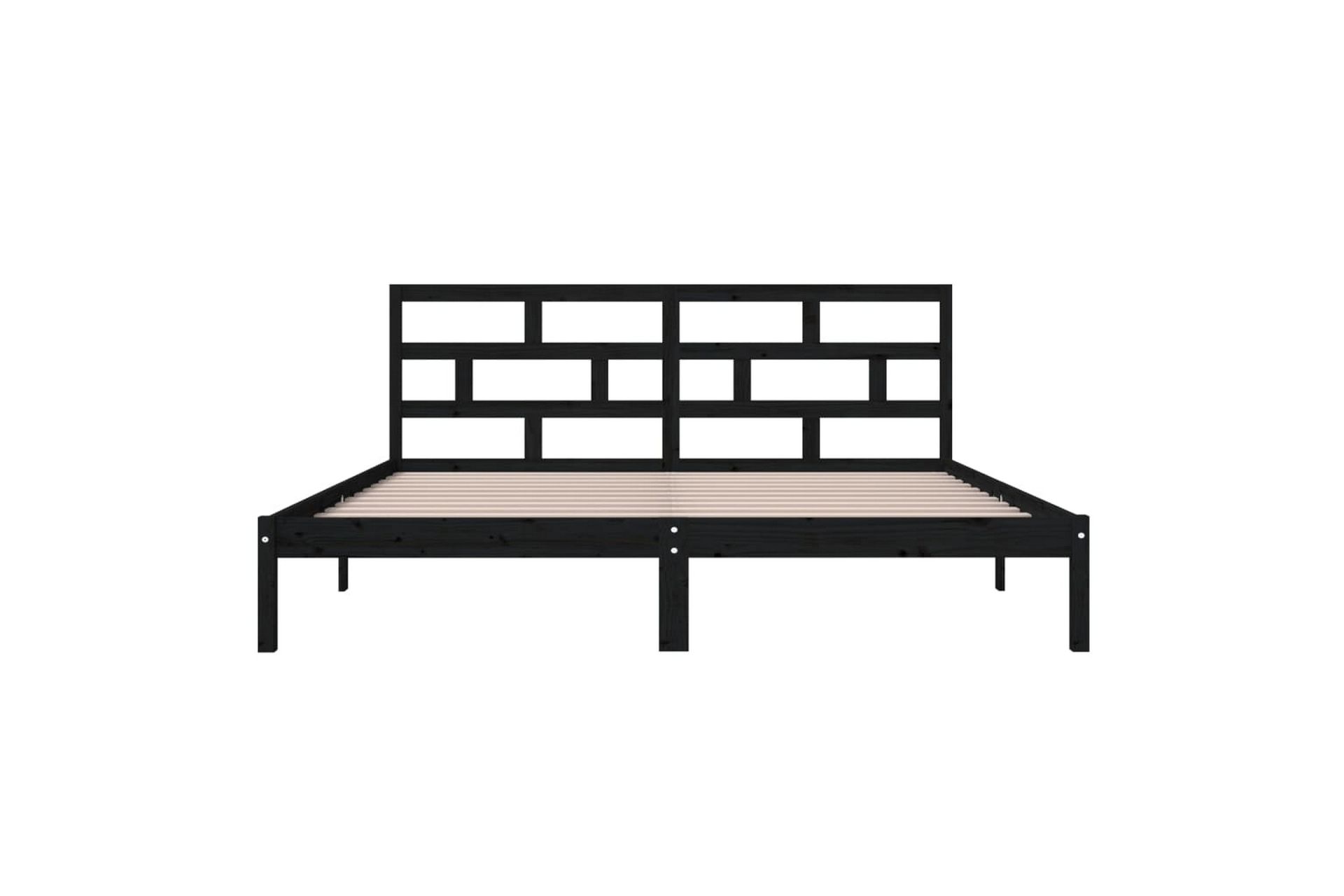 Sengeramme svart heltre furu 140x190 cm - Svart - Møbler - Senger - Sengeramme & sengestamme