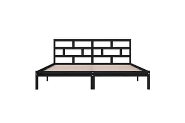 Sengeramme svart heltre furu 140x190 cm - Svart - Møbler - Senger - Sengeramme & sengestamme