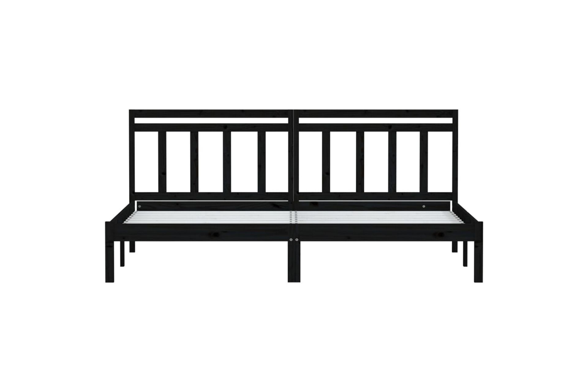 Sengeramme svart heltre furu 200x200 cm - Svart - Møbler - Senger - Sengeramme & sengestamme