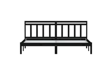 Sengeramme svart heltre furu 200x200 cm - Svart - Møbler - Senger - Sengeramme & sengestamme