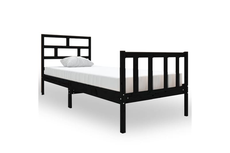 Sengeramme svart heltre furu 75x190 cm 2FT6 Small Single - Svart - Møbler - Senger - Sengeramme & sengestamme