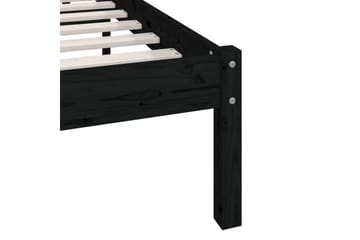 Sengeramme svart heltre furu 90x200 cm - Svart - Møbler - Senger - Sengeramme & sengestamme