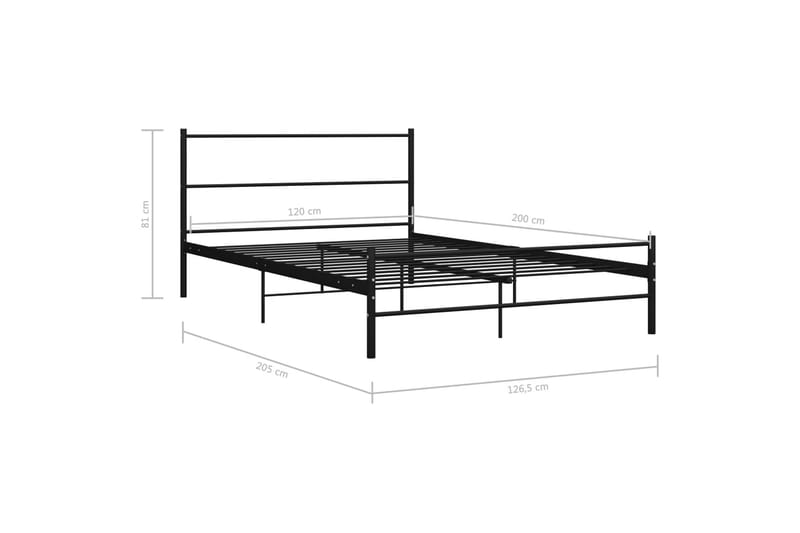 Sengeramme svart metall 120x200 cm - Møbler - Senger - Sengeramme & sengestamme