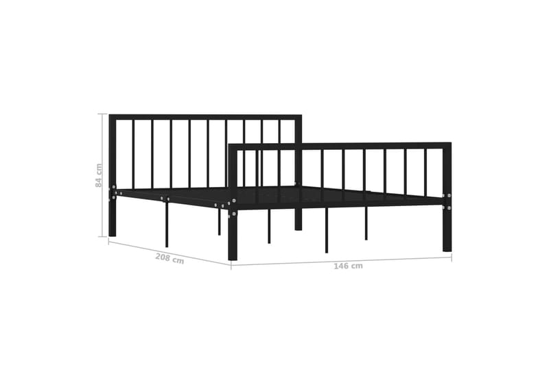 Sengeramme svart metall 140x200 cm - Svart - Møbler - Senger - Sengeramme & sengestamme