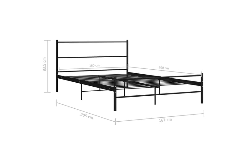 Sengeramme svart metall 160x200 cm - Møbler - Senger - Sengeramme & sengestamme