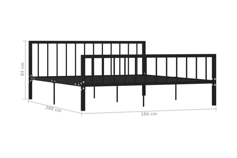 Sengeramme svart metall 180x200 cm - Svart - Møbler - Senger - Sengeramme & sengestamme