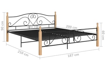 Sengeramme svart metall 180x200 cm - Svart - Møbler - Senger - Sengeramme & sengestamme