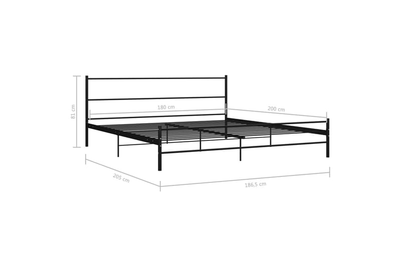 Sengeramme svart metall 180x200 cm - Møbler - Senger - Sengeramme & sengestamme