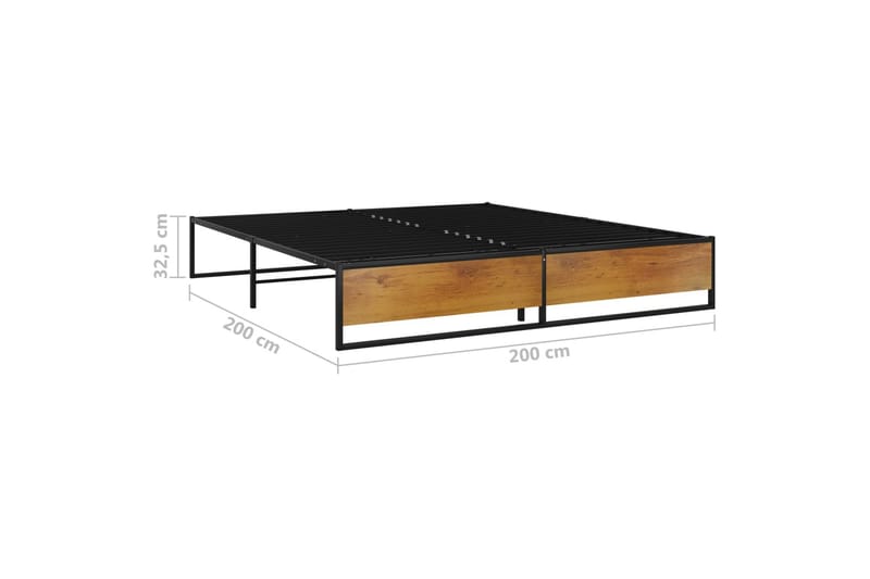 Sengeramme svart metall 200x200 cm - Svart - Møbler - Senger - Sengeramme & sengestamme