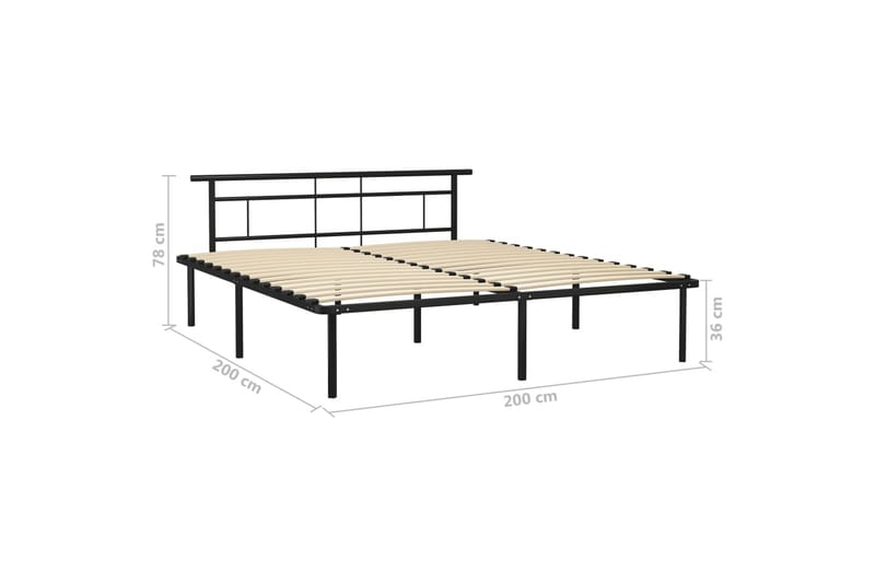 Sengeramme svart metall 200x200 cm - Svart - Møbler - Senger - Sengeramme & sengestamme