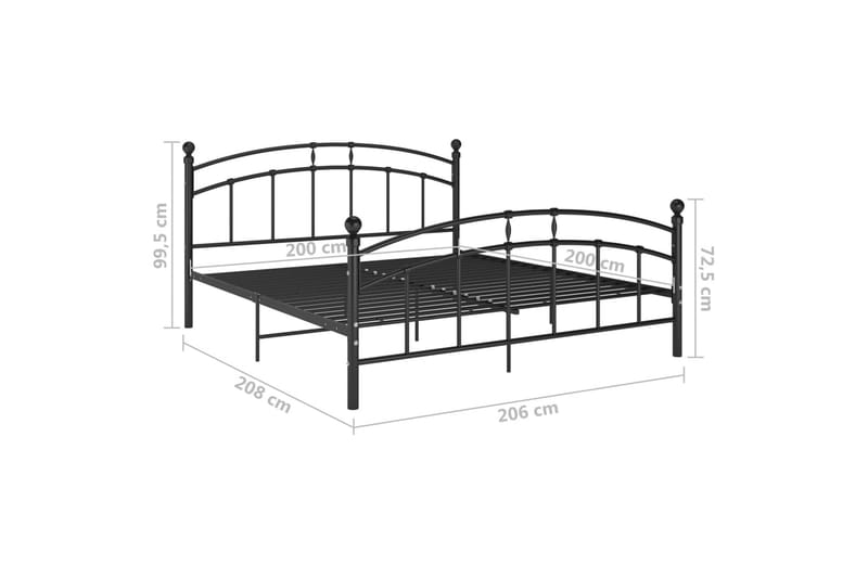 Sengeramme svart metall 200x200 cm - Svart - Møbler - Senger - Sengeramme & sengestamme