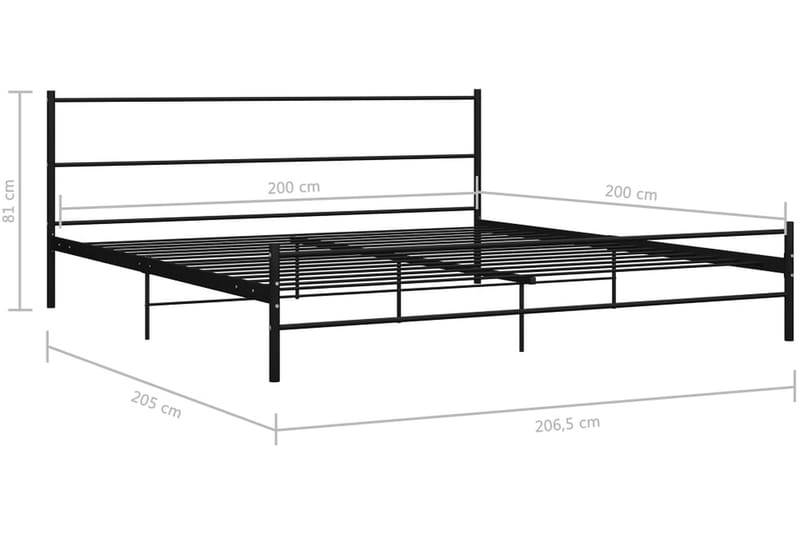 Sengeramme svart metall 200x200 cm - Sengeramme & sengestamme