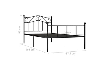 Sengeramme svart metall 90x200 cm - Møbler - Senger - Sengeramme & sengestamme