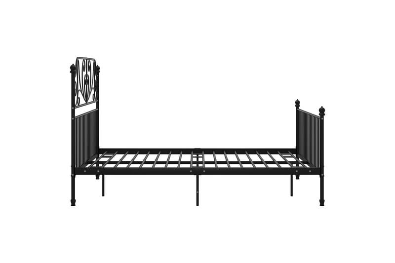 Sengeramme svart metall og kryssfiner 140x200 cm - Svart - Møbler - Senger - Sengeramme & sengestamme