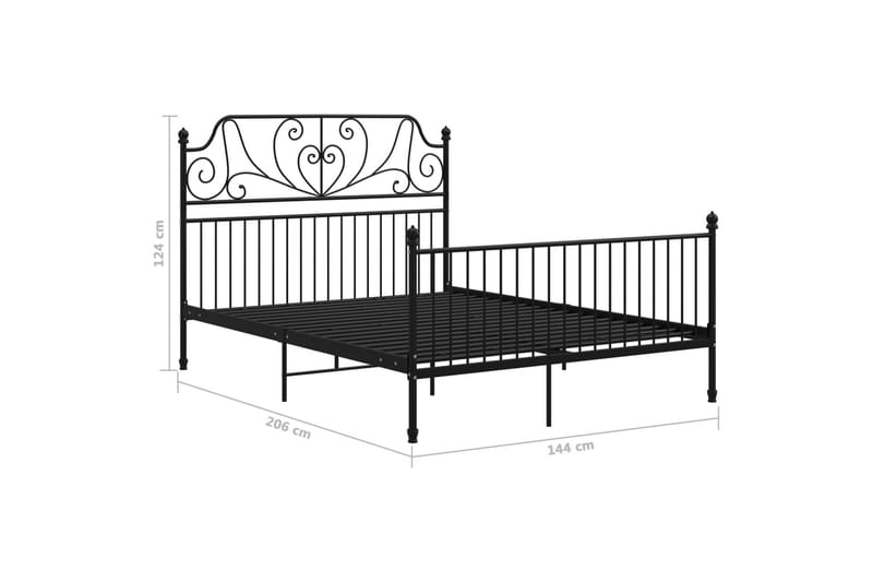 Sengeramme svart metall og kryssfiner 140x200 cm - Svart - Møbler - Senger - Sengeramme & sengestamme