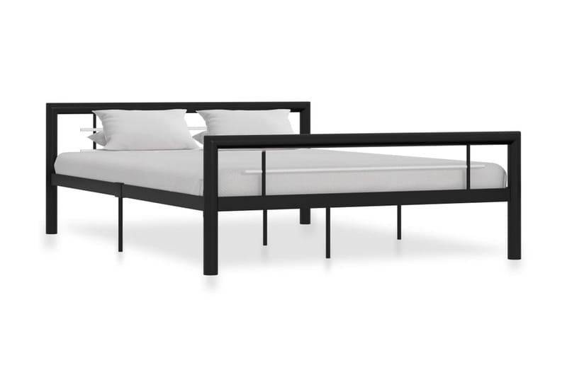 Sengeramme svart og hvit metall 140x200 cm - Svart - Sengeramme & sengestamme