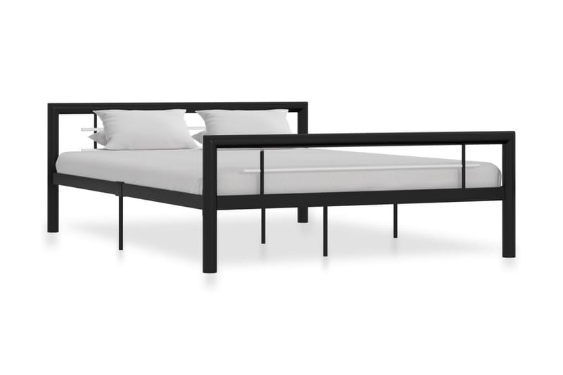 Sengeramme svart og hvit metall 160x200 cm - Svart - Sengeramme & sengestamme
