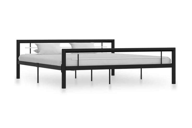 Sengeramme svart og hvit metall 180x200 cm - Svart - Sengeramme & sengestamme