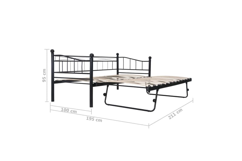 Sengeramme svart stål 180x200/90x200 - Møbler - Senger - Sengeramme & sengestamme
