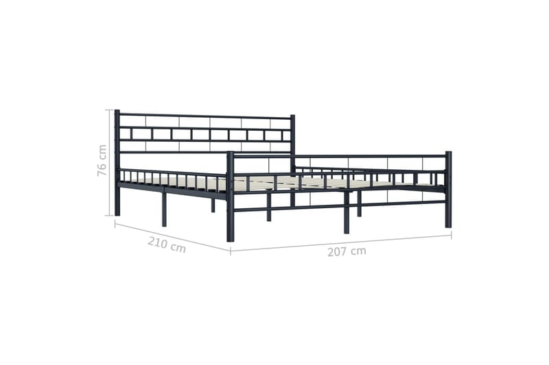 Sengeramme svart stål 200x200 cm - Møbler - Senger - Sengeramme & sengestamme